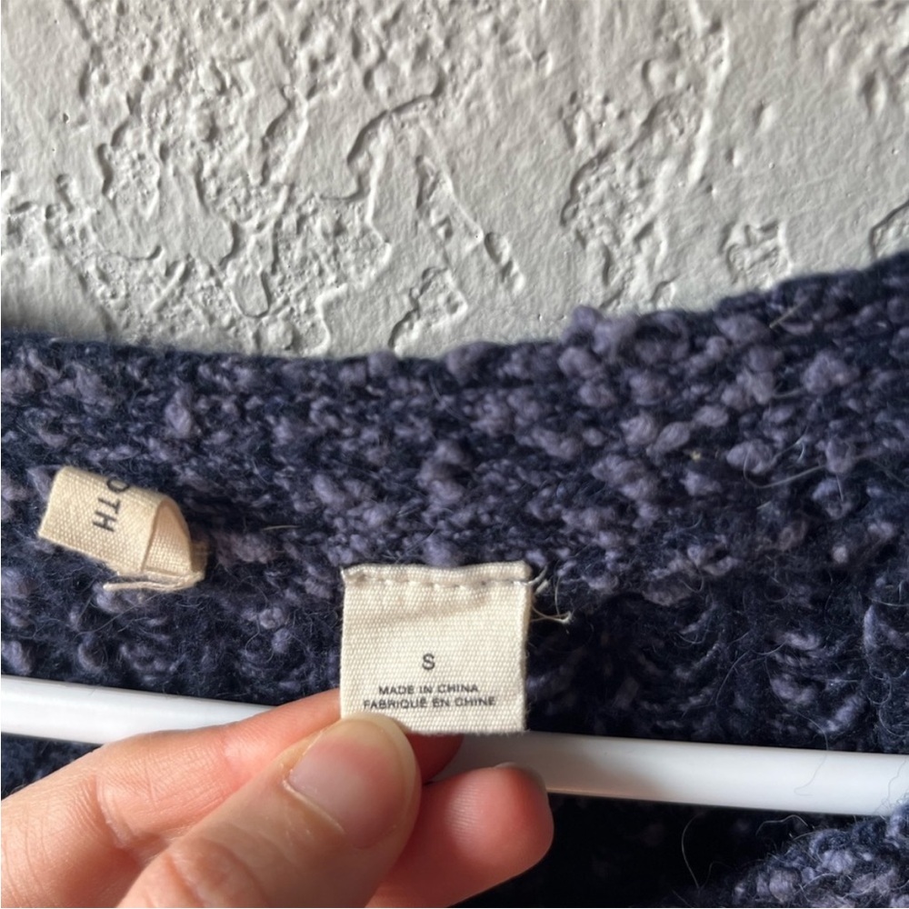 Anthropologie Moth blue cotton wool zip pullover sweater - Picture 4 of 8